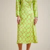 Shop Liviana conti Abito Incrocio Rete Lime/Argilla