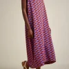 Sale Liviana conti Abito Jacquard Onde Ruggine/Uva