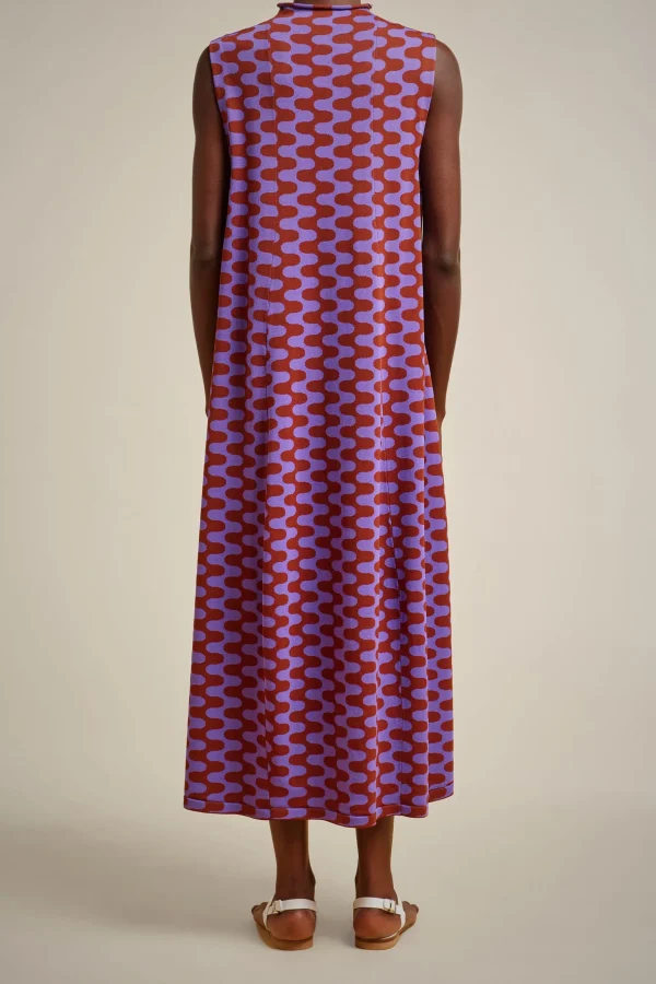 Sale Liviana conti Abito Jacquard Onde Ruggine/Uva