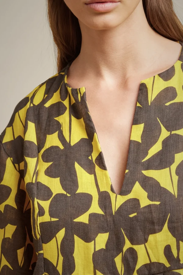 Shop Liviana conti Abito Over Fiore Timbro Lemon