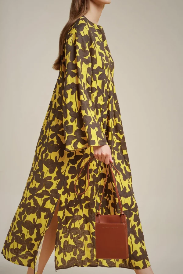 Shop Liviana conti Abito Over Fiore Timbro Lemon