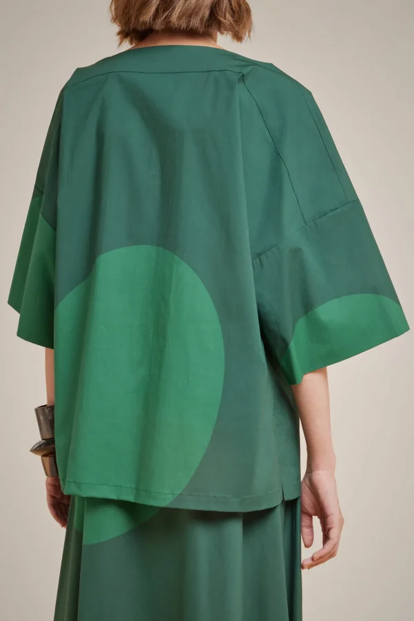 Sale Liviana conti Blusa Pois Bosco/Aloe | Pois Bianco/Calce