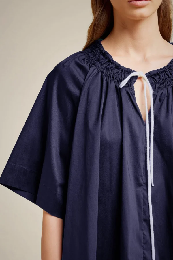 blusa_con_fiocco_3.webp Fashion Liviana conti Blusa Con Fiocco Bianco | Corno | Geranio | Notte