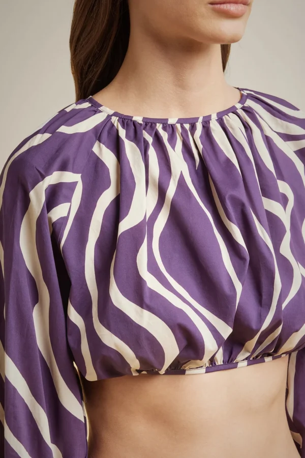 Store Liviana conti Blusa Schiena Nuda Venatura Bacca