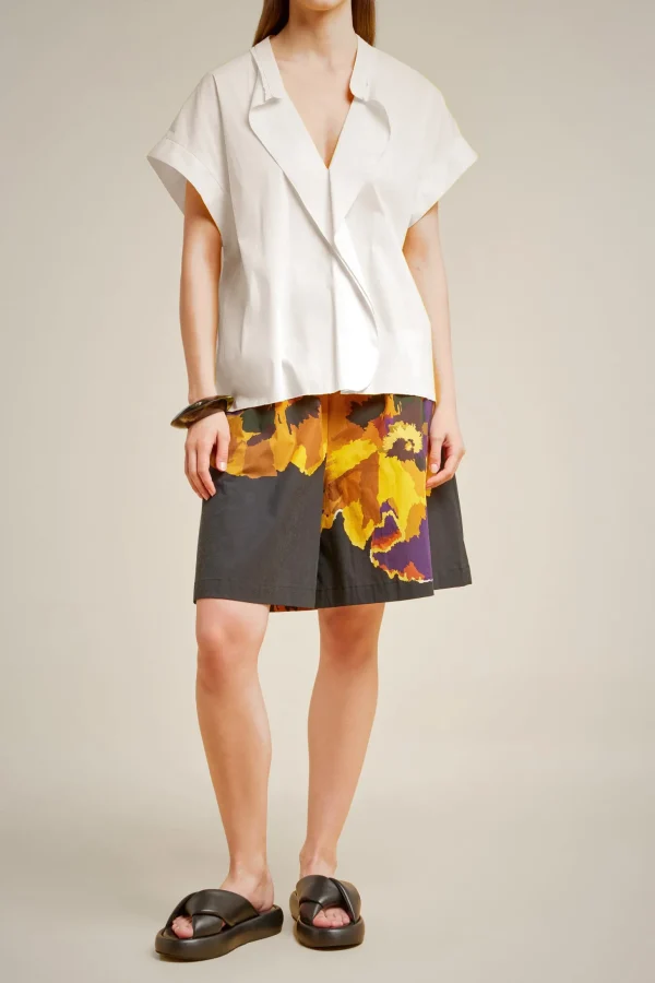 camicia_con_volant_1-1.webp Best Sale Liviana conti Camicia Con Volant Bianco | Corno | Crazy Lemon | Geranio