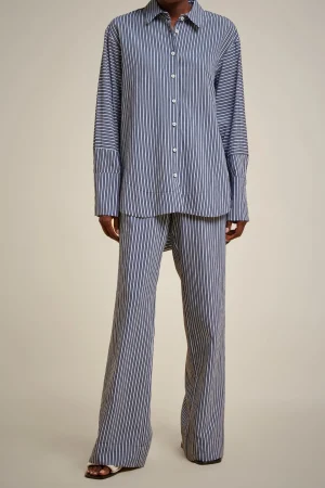 camicia_slim_0.webp Clearance Liviana conti Camicia Slim Riga Blu/Azzurra