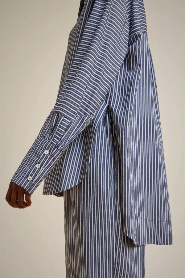 camicia_slim_3.webp Clearance Liviana conti Camicia Slim Riga Blu/Azzurra