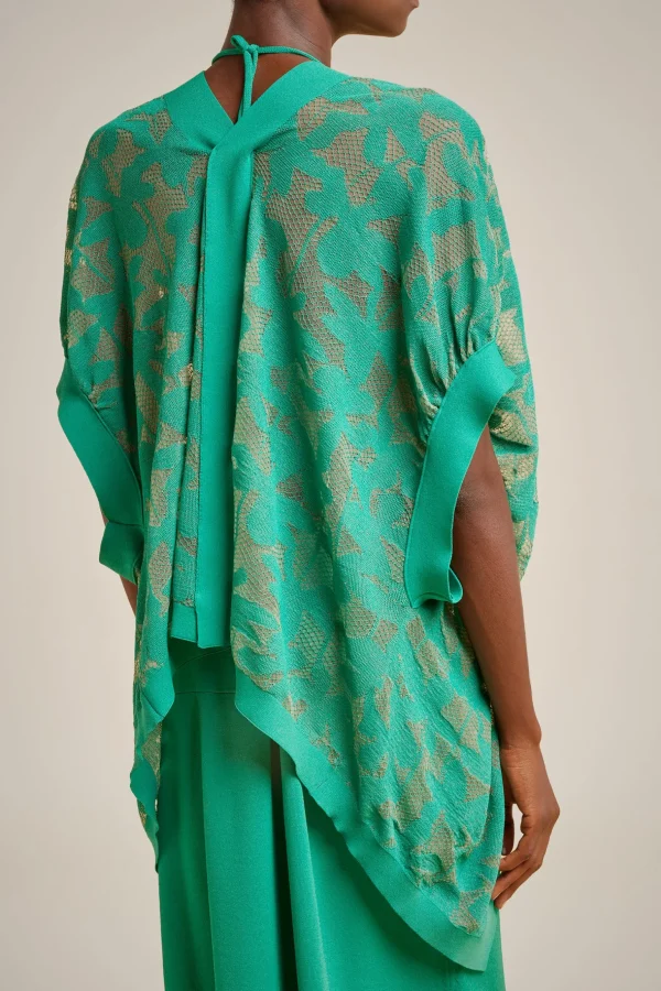 cardigan_pizzo_2.webp Online Liviana conti Cardigan Pizzo Aloe/Nude | Nero/Nude Skin