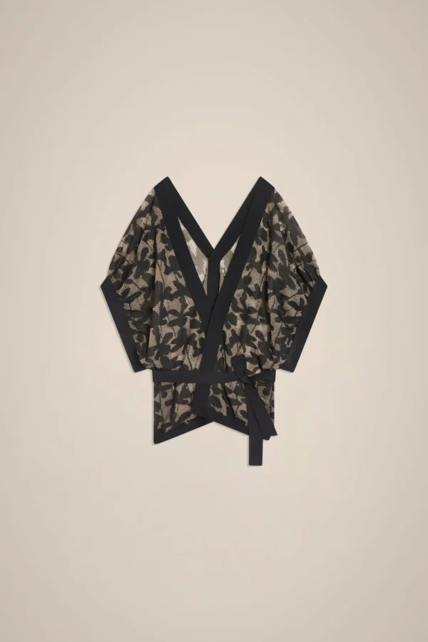 cardigan_pizzo_3.webp Online Liviana conti Cardigan Pizzo Aloe/Nude | Nero/Nude Skin