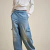 Fashion Liviana conti Cargo Denim Mid Blu Denim
