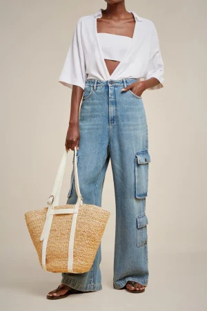 Shop Liviana conti Cargo Jeans Stone Wash The'