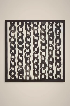 foulard_stampa_caten_0.webp Cheap Liviana conti Foulard Stampa Caten Catena Bianco/Nero