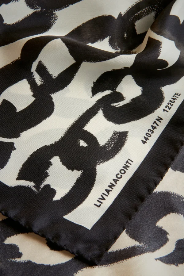 Cheap Liviana conti Foulard Stampa Caten Catena Bianco/Nero
