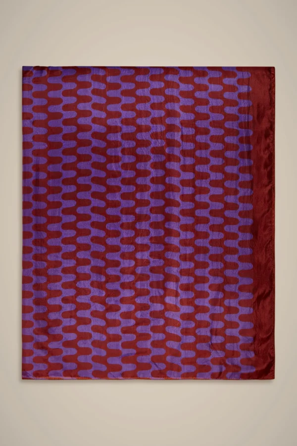 Store Liviana conti Foulard Stampa Onde Onde Ruggine/Uva