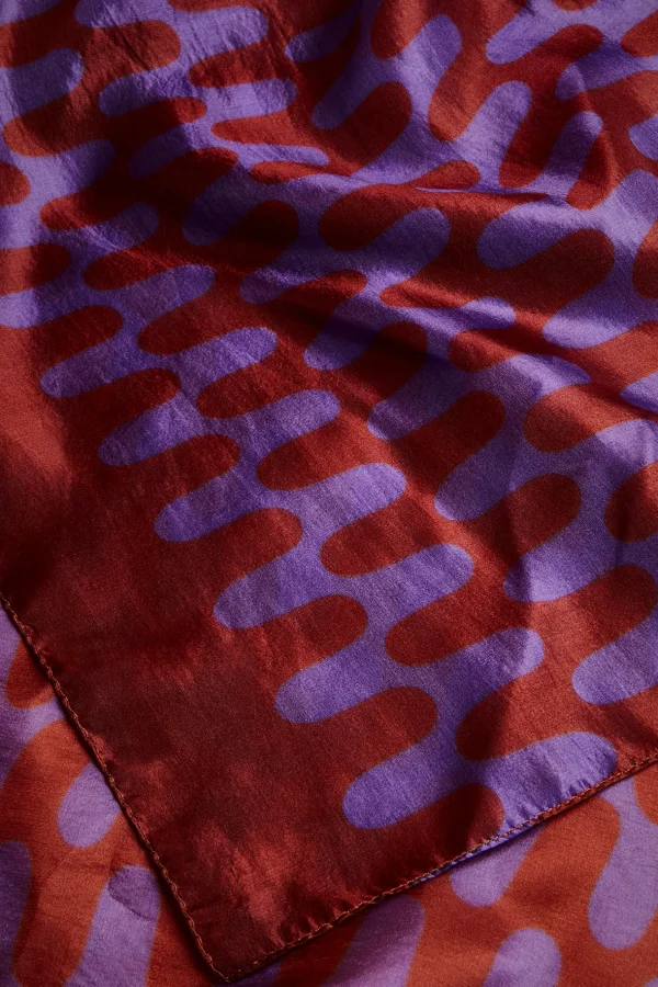 Store Liviana conti Foulard Stampa Onde Onde Ruggine/Uva
