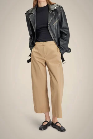 Discount Liviana conti Giacca Chiodo In Pelle Bottalata Nero/Bianco