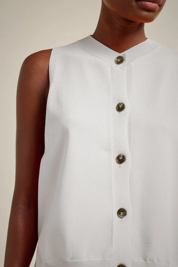 Best Liviana conti Gilet Con Bottoni Bianco | Corno | Mango | Nero