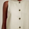 Best Liviana conti Gilet Con Bottoni Bianco | Corno | Mango | Nero