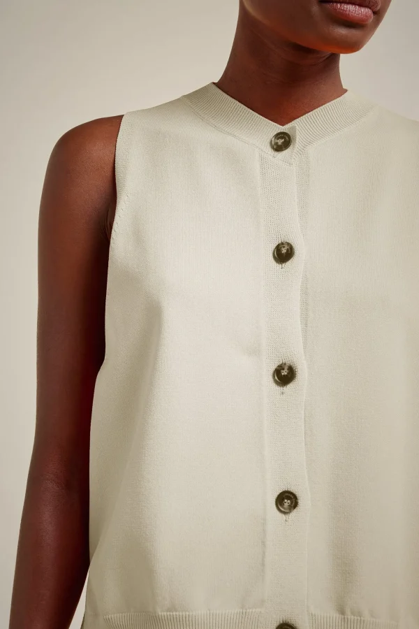 Best Liviana conti Gilet Con Bottoni Bianco | Corno | Mango | Nero