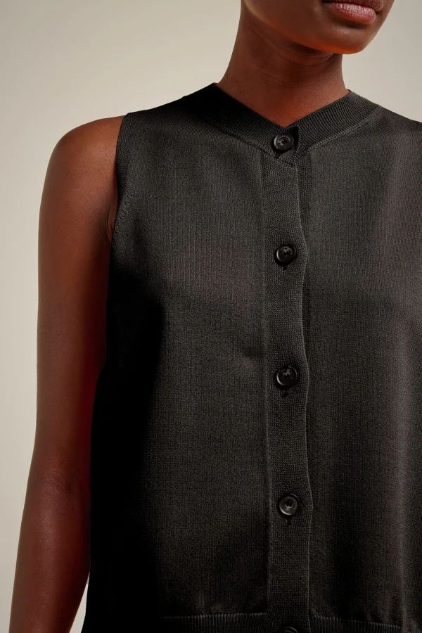 Best Liviana conti Gilet Con Bottoni Bianco | Corno | Mango | Nero