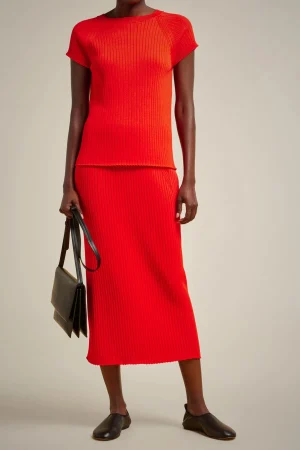 Shop Liviana conti Gonna A Coste Bacca Di Goji | Nero
