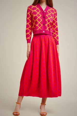 gonna_jacquard_0.webp Hot Liviana conti Gonna Jacquard Catena Fuxia/Goji