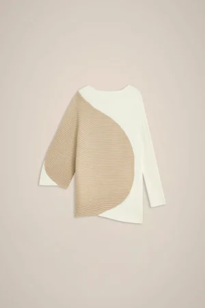 Best Sale Liviana conti Maglia A Coste Bianco/Latte D'Avena | Bacca Goji/Mandarino
