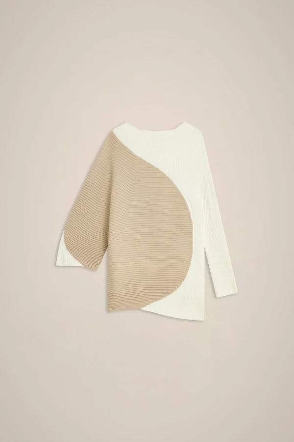 maglia_a_coste_0-2.webp Best Sale Liviana conti Maglia A Coste Bianco/Latte D'Avena | Bacca Goji/Mandarino