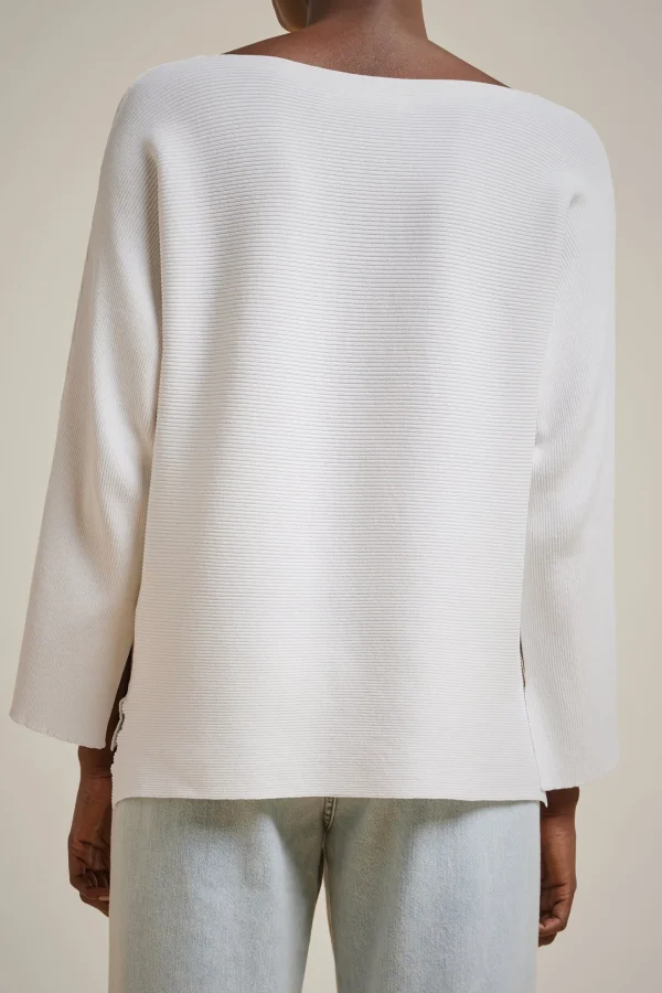 maglia_a_coste_2.webp Best Sale Liviana conti Maglia A Coste Bianco | Corno | Bacca Di Goji | Marea
