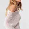 Fashion Liviana conti Maglia Effetto Pizzo Bianco