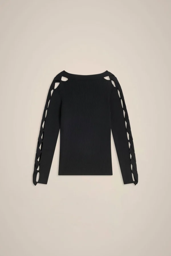Online Liviana conti Maglia Maniche Con Intreccio Corno | Nero