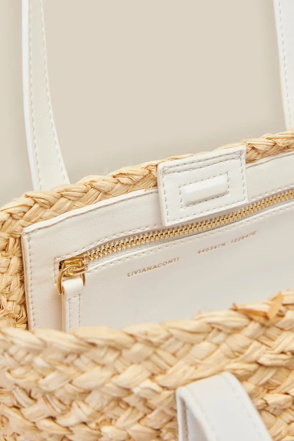 mini_tote_rafia_3.webp Sale Liviana conti Mini Tote Rafia Naturale/Bianco | Naturale/Nero