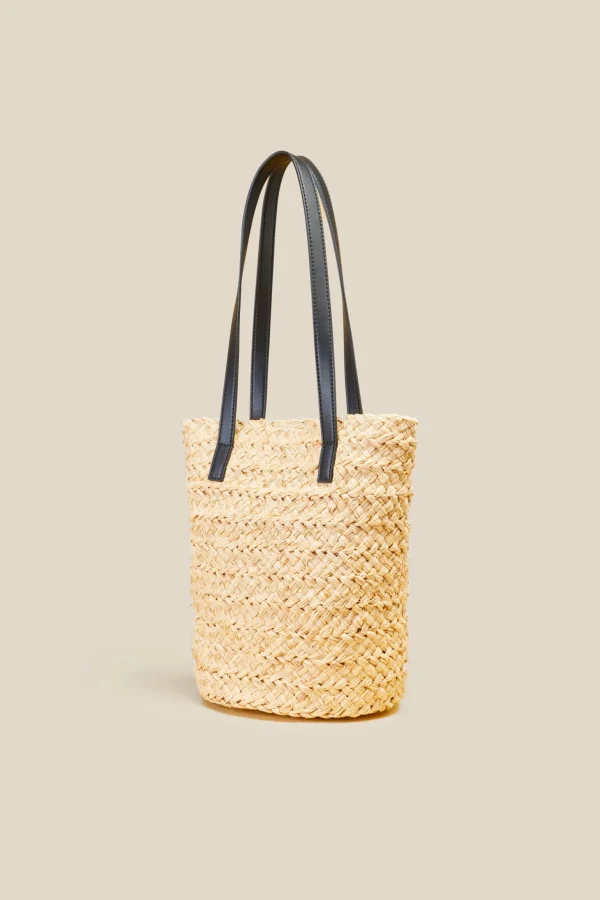 mini_tote_rafia_5.webp Sale Liviana conti Mini Tote Rafia Naturale/Bianco | Naturale/Nero