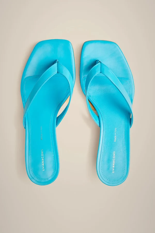 Clearance Liviana conti Mule Infradito Acqua | Cuoio | Nero