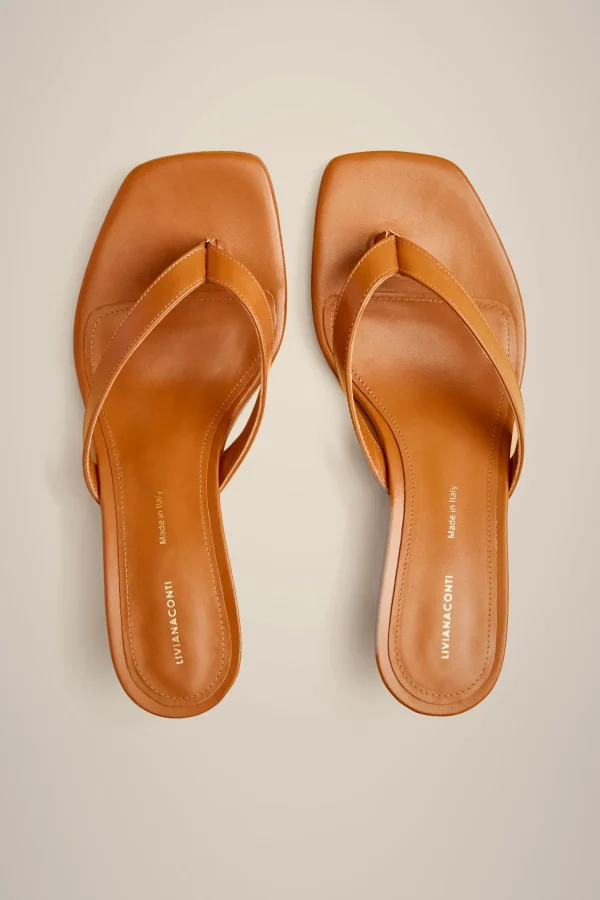 Clearance Liviana conti Mule Infradito Acqua | Cuoio | Nero