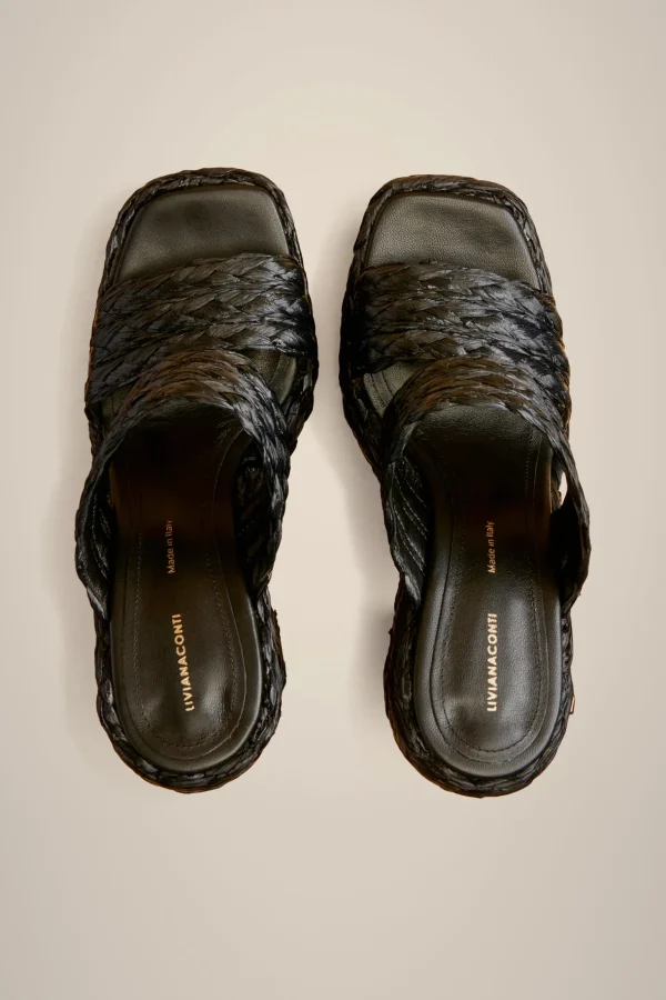 Online Liviana conti Mule Platform Fascia Nero