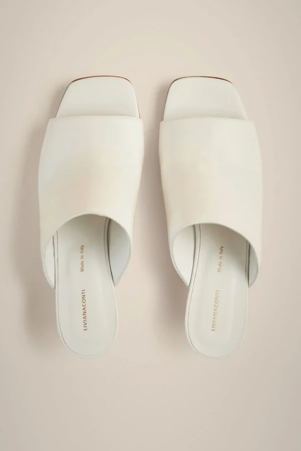 Outlet Liviana conti Mules Punta Aperta Bianco | Nero | Argento