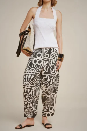 Fashion Liviana conti Pantalone Graffito Nero/Bianco
