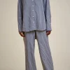 Shop Liviana conti Pantalone Riga Blu/Azzurra