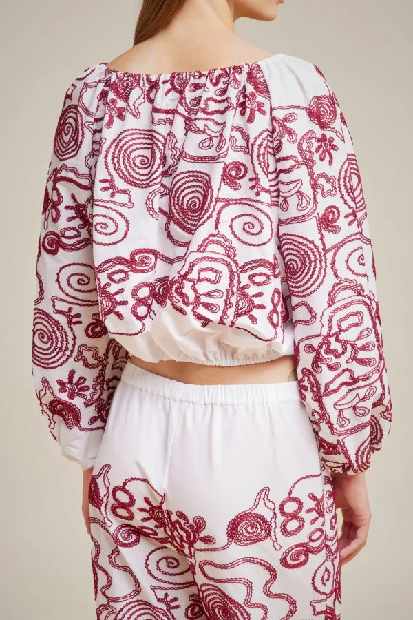 Best Liviana conti Pantalone Ricamo Bianco/Ossido