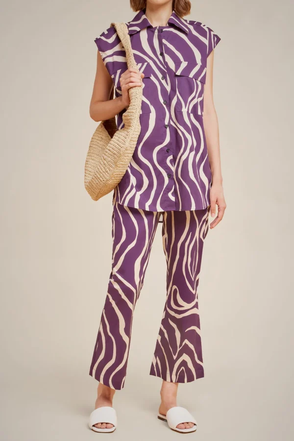 pantalone_2-22.webp Clearance Liviana conti Pantalone Fiore Stencil Bosco | Venatura Bacca