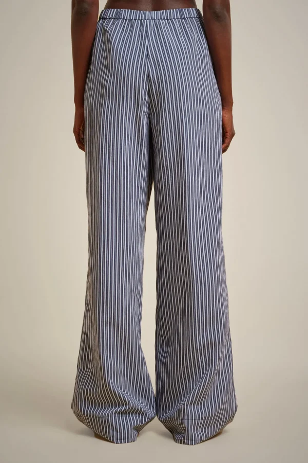 Shop Liviana conti Pantalone Riga Blu/Azzurra