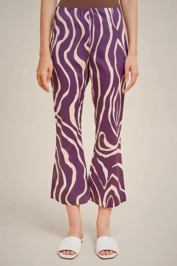 pantalone_3-19.webp Clearance Liviana conti Pantalone Fiore Stencil Bosco | Venatura Bacca