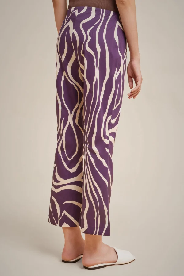 pantalone_5-14.webp Clearance Liviana conti Pantalone Fiore Stencil Bosco | Venatura Bacca