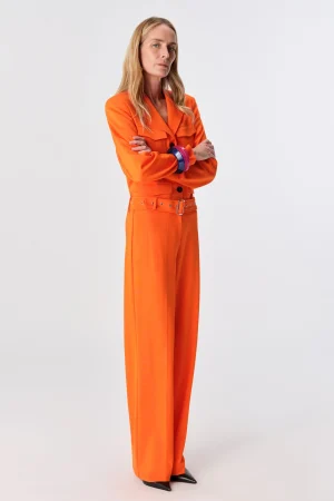 Fashion Liviana conti Pantalone Con Cintur Mandarino | Nero
