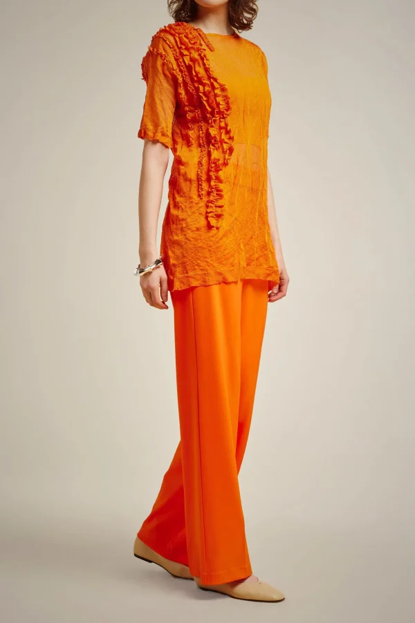 Fashion Liviana conti Pantalone Con Cintur Mandarino | Nero