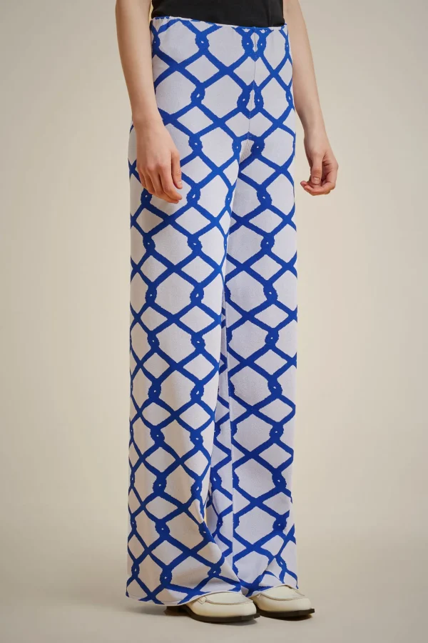 pantalone_jacquard_1.webp Online Liviana conti Pantalone Jacquard Rete Bianco/Marea