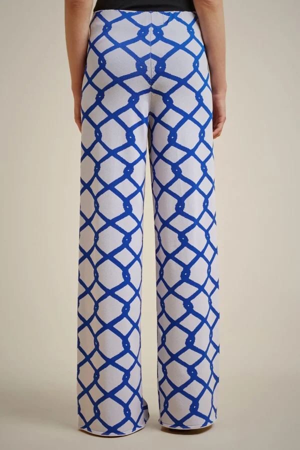 pantalone_jacquard_2.webp Online Liviana conti Pantalone Jacquard Rete Bianco/Marea