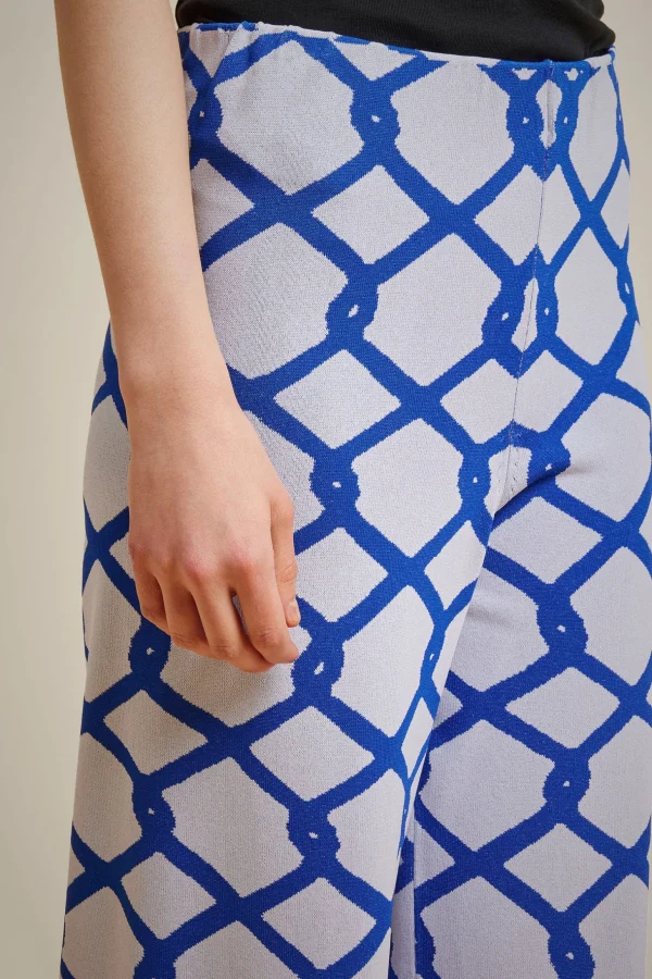 pantalone_jacquard_3.webp Online Liviana conti Pantalone Jacquard Rete Bianco/Marea
