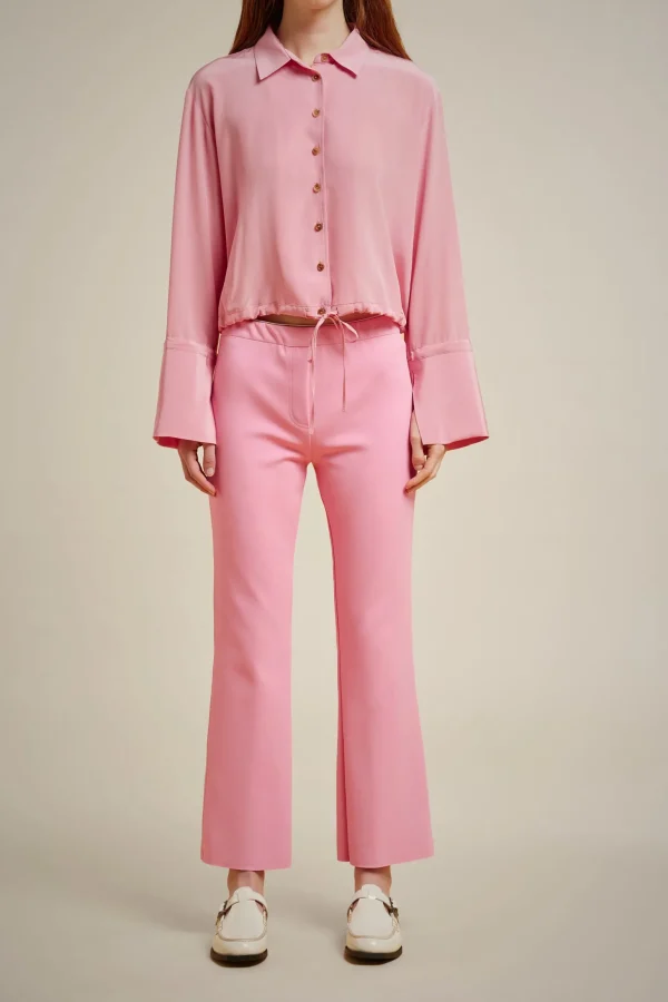 Shop Liviana conti Pantalone Svasato Rosa Ruby | Notte | Latte D'Avena | Nero
